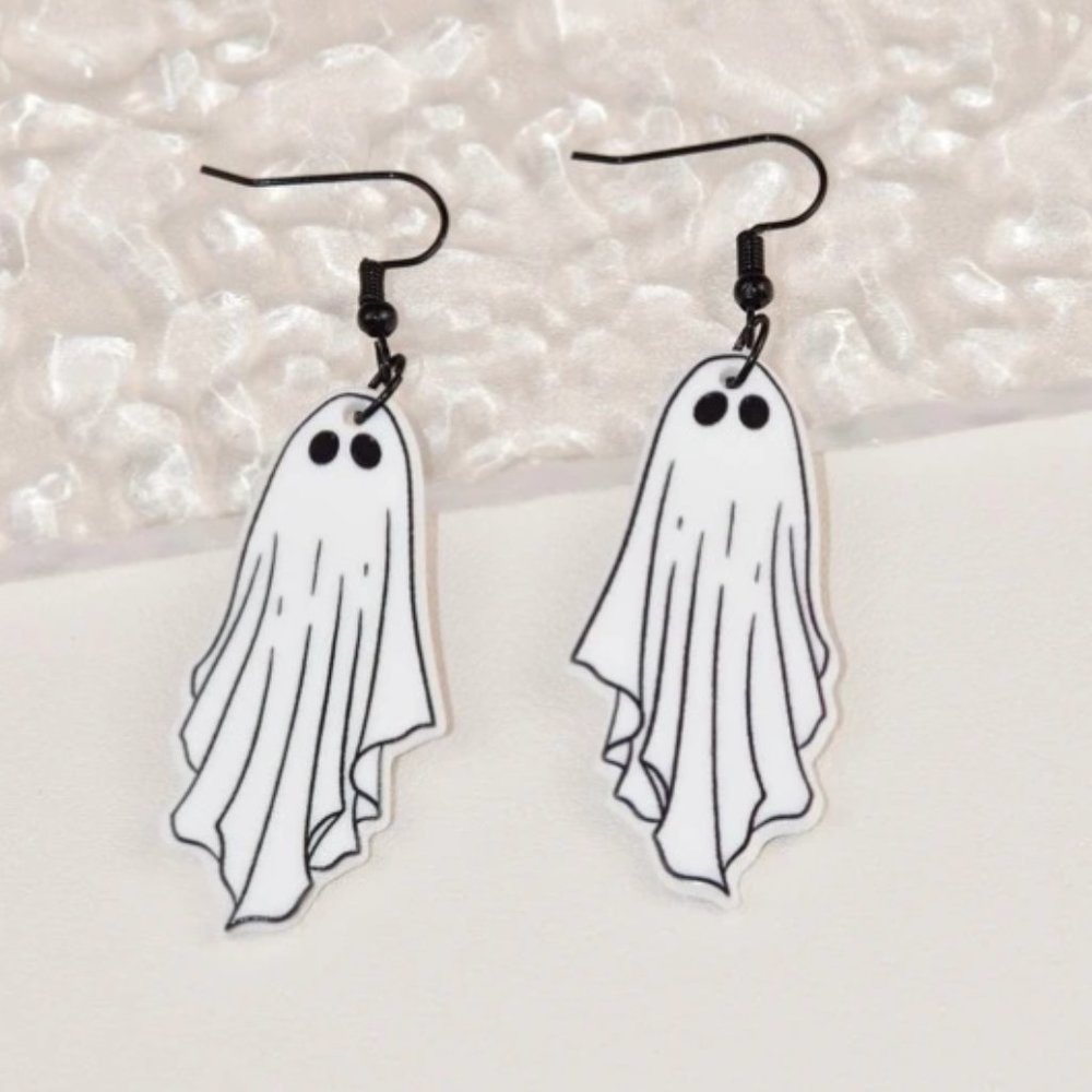 🧿 3 for $33 🧿 Halloween Spooky Season Acrylic Ghost Drop Earrings